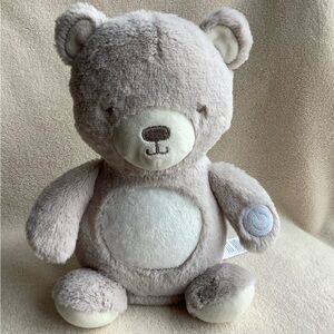 Carter's Musical Light Up Soft Gray and Cream Plush Bear Working Stuffed Animal